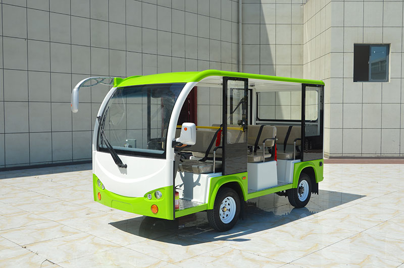 湖北8座敞開式電動觀光車上白下藍