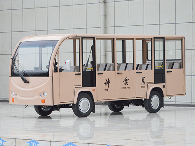 14座電動觀光車半截門 香檳色