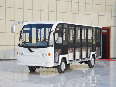 18座帶擋雨門觀光車白色