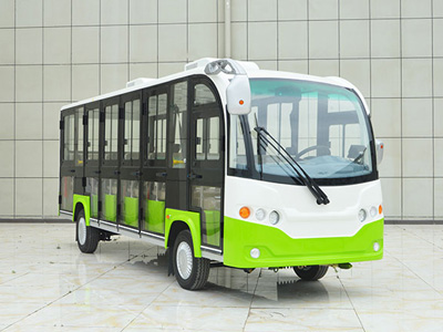 18座帶擋雨門(mén)電動(dòng)觀光車(chē) 白綠雙空調(diào)