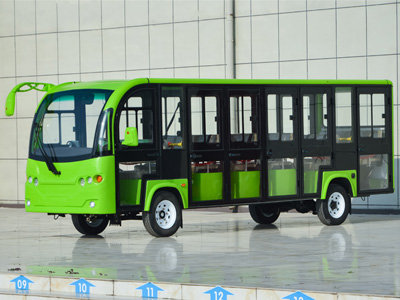 17座帶擋雨門(mén)電動(dòng)觀光車(chē)綠色
